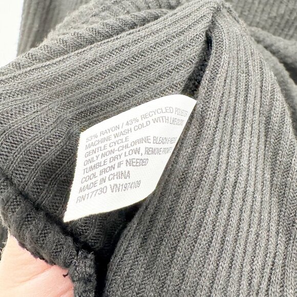 NEW Colsie Long Sleeve Cropped Ribbed Cozy Wrap Top - Black - Picture 8 of 10